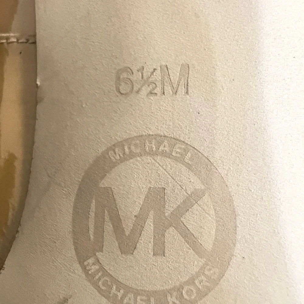 Michael Kors Womens York Pump Size 6.5 Tan Nude Leather Platform Heel Dress Shoe